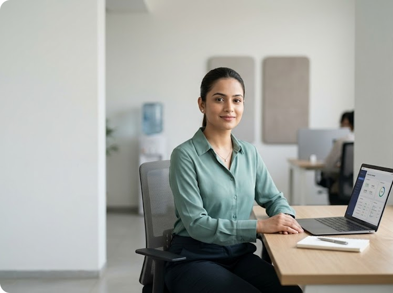 A working professional balancing career demands with PCOS management